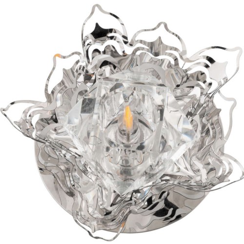 Светильник декоративный встраиваемый DLS-F128 G4 CHROME/CLEAR "Fiore" без лампы G4 основание металл;