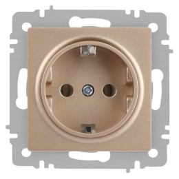 Розетка 1-м СП Accent 6-202-04 16А IP20 250В 2P+E Schuko шампань Intro Б0063690