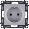 Розетка 1-м СП Valena Life 16А IP20 250В 2P+E безвинтов. клеммы с лицев. панелью механизм алюм. Leg