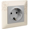 Розетка 1-м СП Valena Life 16А IP20 250В 2P+E безвинтов. клеммы с лицев. панелью механизм алюм. Leg