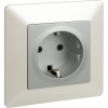 Розетка 1-м СП Valena Life 16А IP20 250В 2P+E безвинтов. клеммы с лицев. панелью механизм алюм. Leg