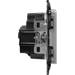 Розетка 1-м СП Valena Life 16А IP20 250В 2P+E безвинтов. клеммы с лицев. панелью механизм алюм. Leg