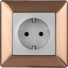 Розетка 1-м СП Valena Life 16А IP20 250В 2P+E безвинтов. клеммы с лицев. панелью механизм алюм. Leg