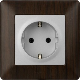 Розетка 1-м СП Valena Life 16А IP20 250В 2P+E безвинтов. клеммы с лицев. панелью механизм алюм. Leg