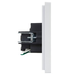 Розетка СП FORTE&PIANO FP213 16А с заземл. защ. шторки безвинт. крепл. бел. IEK FP-R14-16-1-K01