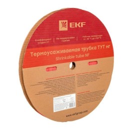 Трубка термоусадочная ТУТ нг 2/1 красн. (уп.200м) EKF tut-2-r