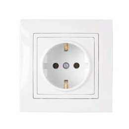 Розетка 1-м СП 10А IP20 с заземл. бел. Bylectrica РС16-342