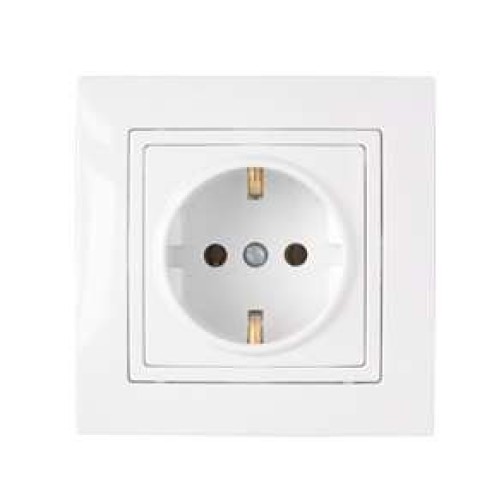Розетка 1-м СП 10А IP20 с заземл. бел. Bylectrica РС16-342