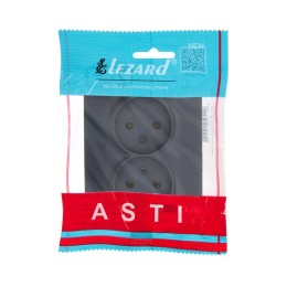 Розетка 2-м СП ASTI 16А IP20 без заземл. термопласт черн. бархат LEZARD 7081-4200-128B