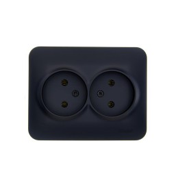 Розетка 2-м СП ASTI 16А IP20 без заземл. термопласт черн. бархат LEZARD 7081-4200-128B