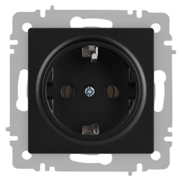 Розетка 1-м СП Accent 6-202-05 16А IP20 250В 2P+E Schuko антрацит Intro Б0063693