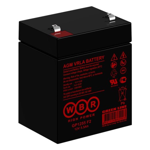 Аккумулятор 12В 5.5А.ч WBR GP1255 F2 WBR