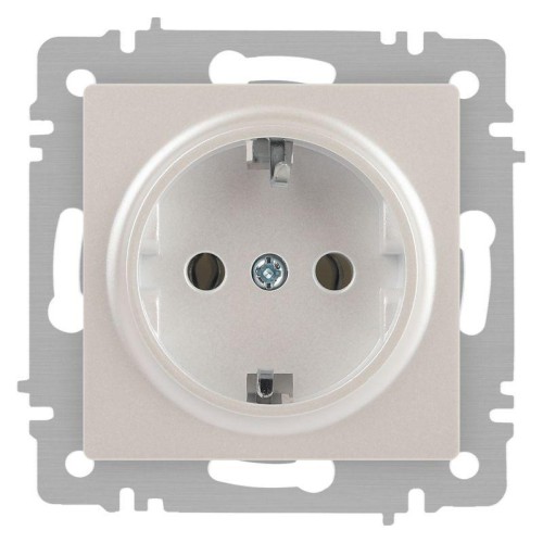 Розетка 1-м СП Accent 6-202-06 16А IP20 250В 2P+E Schuko перламутр. Intro Б0063695