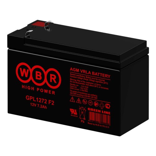 Аккумулятор 12В 7.2А.ч WBR GPL1272 F2 WBR