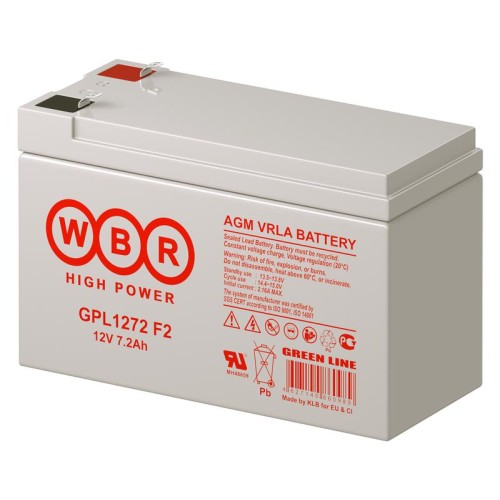 Аккумулятор 12В 7.2А.ч WBR GPL1272 F2 WBR