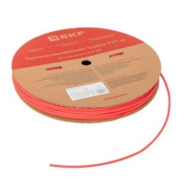 Трубка термоусадочная ТУТ нг 4/2 красн. (уп.200м) EKF tut-4-r