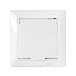 Розетка 1-м СП 16А IP44 с заземл. с крышкой бел. Bylectrica РС16-312