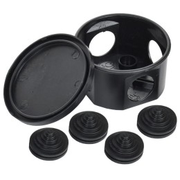 Коробка распаячная КМ41237 D75х40мм IP44 4 ввода черн. IEK UKO21-075-040-000-K02-44