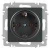 Розетка 1-м СП Accent 6-202-07 16А IP20 250В 2P+E Schuko графит Intro Б0063697