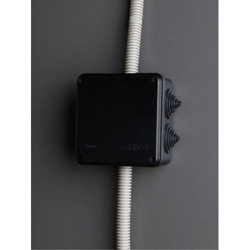 Коробка распаячная КМ41234 100х100х50мм IP55 6 вводов черн. IEK UKO11-100-100-050-K02-55