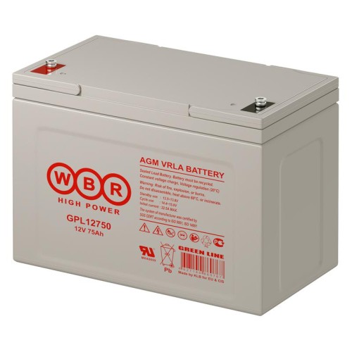 Аккумулятор 12В 75А.ч WBR GPL12750 WBR