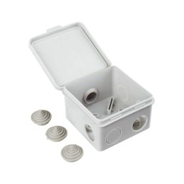 Коробка распаячная ОП 80х80х50 IP54 КМ41238 откид. крышка 7 вводов (7035) IEK UKO31-080-080-050-K03-