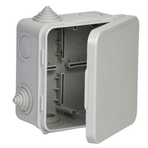 Коробка распаячная ОП 100х100х50 IP54 КМ41256 откид. крышка 8 вводов (7035) IEK UKO31-100-100-050-K0