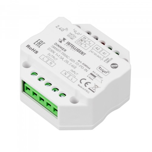 Arlight INTELLIGENT Диммер SMART-TRIAC-601-72-PD-IN (230V, 1x1.5A, ZB, 2.4G) (IARL, IP20 Пластик, 5