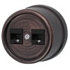 Розетка компьютерная 2-м ОП Лизетта RJ45 10А IP20 ретро кат.5E ABS-пластик медн. век Bironi B1-302-1
