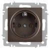 Розетка 1-м СП Accent 6-202-08 16А IP20 250В 2P+E Schuko бронза Intro Б0063699