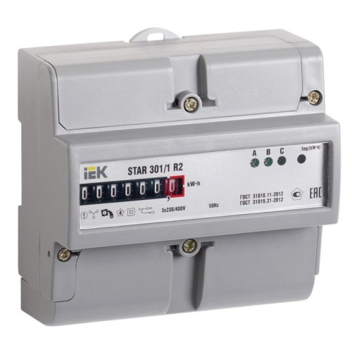 Счетчик STAR 301/1 R2-5(60)М 3ф 5-60А класс точн. 1.0 IEK CCE-3R1-1-01-1