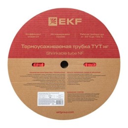 Трубка термоусадочная ТУТ нг 6/3 красн. (уп.100м) EKF tut-6-r
