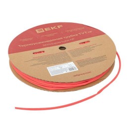Трубка термоусадочная ТУТ нг 6/3 красн. (уп.100м) EKF tut-6-r
