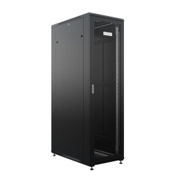 Шкаф напольный 19дюйм Standart 42U 800х1000мм передняя и задняя дверь с перфорацией RAL9005 (состоит
