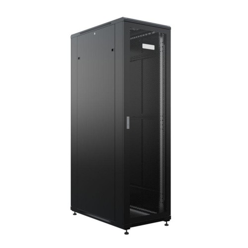 Шкаф напольный 19дюйм Standart 42U 800х1000мм передняя и задняя дверь с перфорацией RAL9005 (состоит