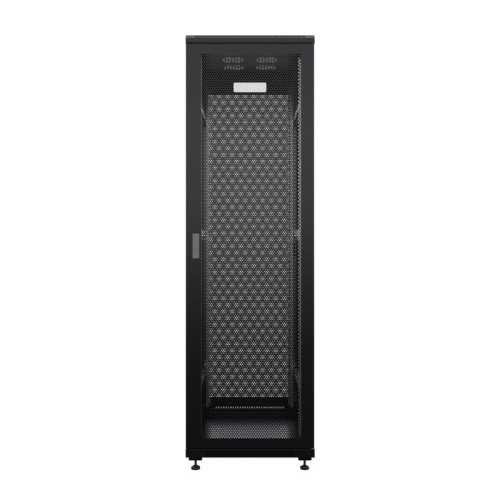 Шкаф напольный 19дюйм Standart 42U 800х1000мм передняя и задняя дверь с перфорацией RAL9005 (состоит