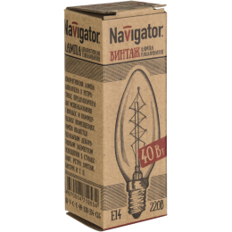 Лампа накаливания 71 953 NI-V-C-C-40-230-E14-CLG Navigator 71953