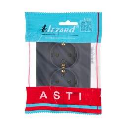 Розетка 2-м СП ASTI 16А IP20 с заземл. термопласт черн. бархат LEZARD 7081-4200-127B