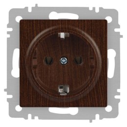 Розетка 1-м СП Accent 6-202-10 16А IP20 250В 2P+E Schuko венге Intro Б0063703