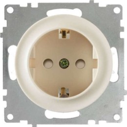 Розетка 1-м СП Florence 16А IP20 с заземл. защ. шторки винтов. контакты механизм беж. (1E10101301) O