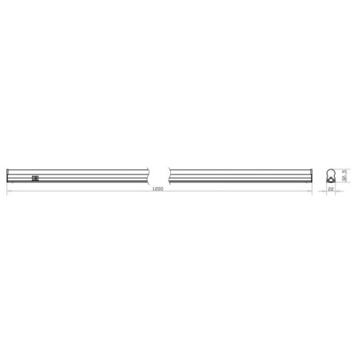 Светильник светодиодный LWL-2012-16CL 16Вт 80LED 4000К IP20 1500лм 220В 1172мм с сетевым проводом ал