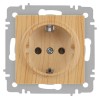 Розетка 1-м СП Accent 6-202-11 16А IP20 250В 2P+E Schuko сосна Intro Б0063706