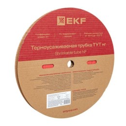 Трубка термоусадочная ТУТ нг 8/4 красн. (уп.100м) EKF tut-8-r
