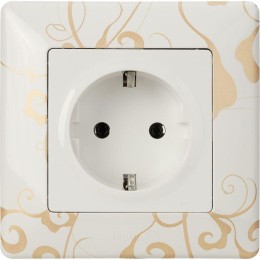 Розетка 1-м СП Valena Life 16А IP2X 250В 2P+E безвинтов. клеммы с лицев. панелью механизм бел. Leg 7