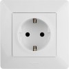 Розетка 1-м СП Valena Life 16А IP2X 250В 2P+E безвинтов. клеммы с лицев. панелью механизм бел. Leg 7
