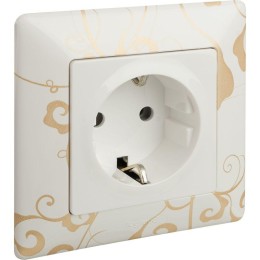 Розетка 1-м СП Valena Life 16А IP2X 250В 2P+E безвинтов. клеммы с лицев. панелью механизм бел. Leg 7