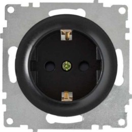 Розетка 1-м СП Florence 16А IP20 с заземл. защ. шторки винтов. контакты механизм черн. (1E10101303)