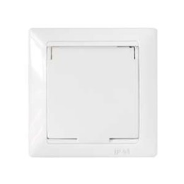 Розетка 1-м СП 16А IP44 с заземл. защ. шторки с крышкой бел. Bylectrica РС16-394