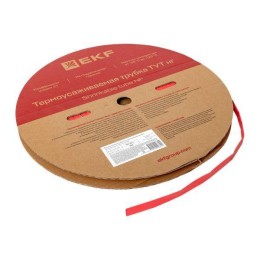 Трубка термоусадочная ТУТ нг 10/5 красн. (уп.100м) EKF tut-10-r