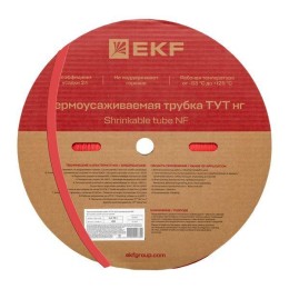 Трубка термоусадочная ТУТ нг 10/5 красн. (уп.100м) EKF tut-10-r